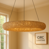 Crystal Halo Smoke Round LED Chandelier 32"